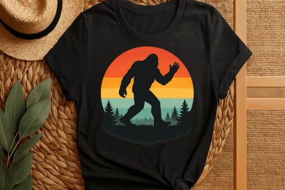 70s 80s T-shirt Design Bigfoot Graphic: Retro Cool for Modern Projects