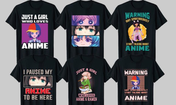Anime Graphic T-shirt Design Bundle: Your Creative Toolkit