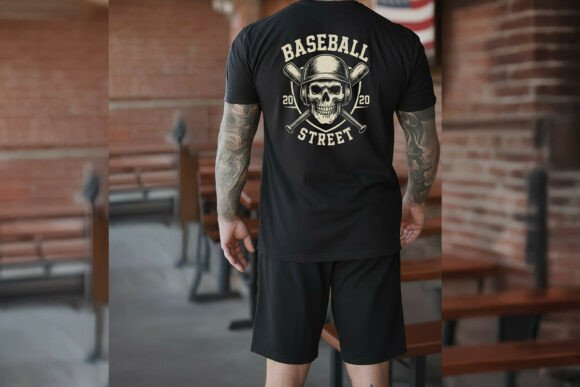 Baseball Skull Graphic Streetwear Shirt: Urban Edge Meets Creative Expression
