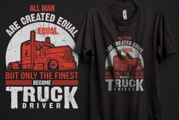 Truck Driver T-shirt Design Graphic: Authentic Apparel Art